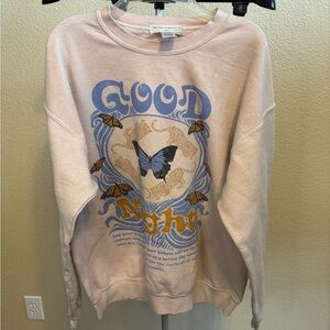 Project Social T Urban Outfitters Good Night Butterfly Sweatshirt Size Small Y2K